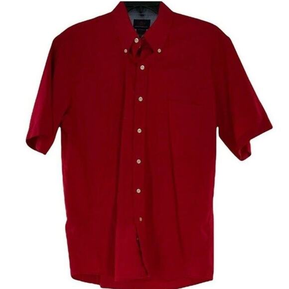 Carlo Costa & Co. Shirt Mens Size Large Short Sleeves Button Down Pocket Red Top - Picture 1 of 8